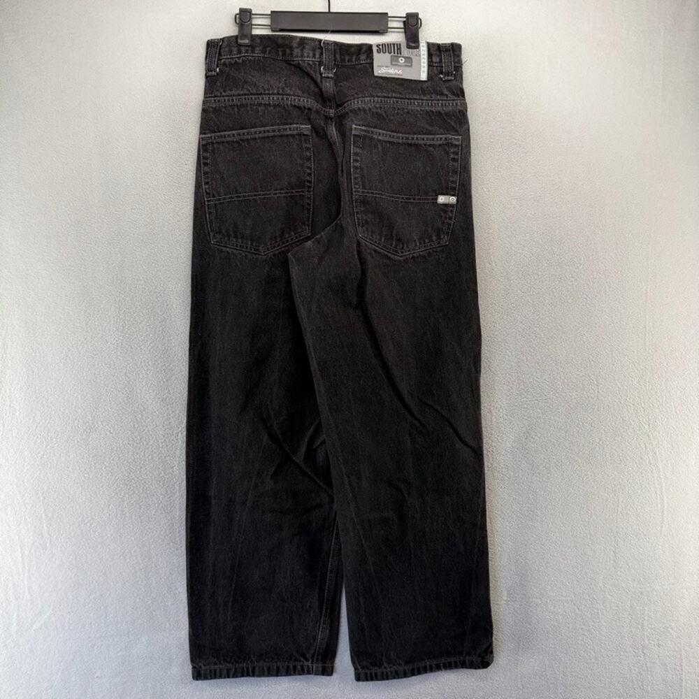 Vintage Southpole Jeans Men's 34 Fits 32x30 Black Denim Silver Tab Baggy y2k